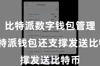 比特派数字钱包管理  比特派钱包还支撑发送比特币