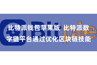 比特派钱包苹果版  比特派数字链平台通过优化区块链技能